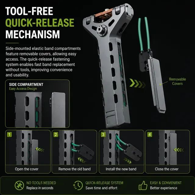 🔥Limited-Time 50% OFF✨Professional Telescopic Aluminum Alloy Auto-Loading Slingshot Full Kit (200 Steel Balls)